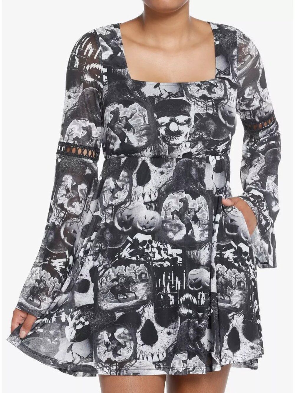 Social Collision Hot Topic Sleepy Hollow Halloween Bell Sleeve Dress XS